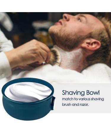 Lake Blue Ceramic Shaving Soap Bowl with Non-slip Handle | Large Capacity for Wet Razor Shave Cream | Easy Lather Ridges for Men - Buy Online on SooperMarket.com