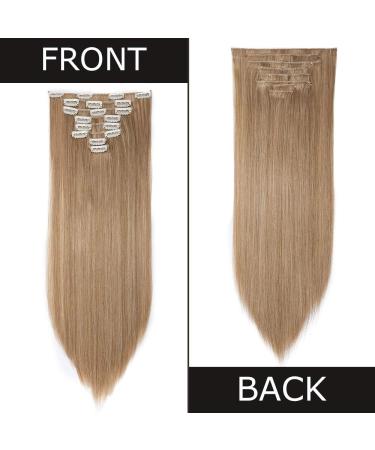 23 Clip In Hair Extensions Set - Heat Resistant, Ash&Bleach Blond - 8 Pcs Full Head - Straight 23 Inch - Buy Online on SooperMarket.com