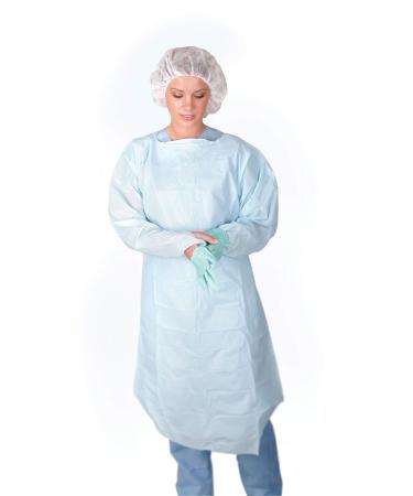 Medline Isolation Gown with Thumb Loop Polyethylene Regular/Large Size Blue (Pack of 75) Regular/Large 75