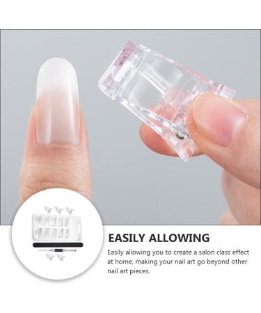 POPETPOP 1 Set nail extension set clear fake nail tips clear acrylic nail tips nail extension forms extension nail gel Manicure Extension False Nail pedicure brush plastic artificial 17.8x1.2cm As Shown - Buy Online on SooperMarket.com