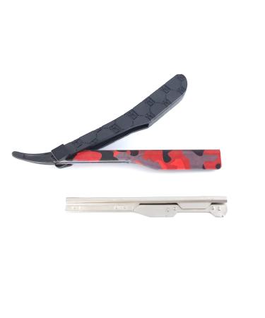 StyleCraft x Deluxe Line Professional Barber Straight Razor Camo Red (Blade not included)