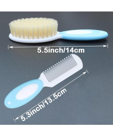 Baby Hair Brush and Comb Set - Soft Natural Bristles - Shower Gift - Blue - Buy Online on SooperMarket.com