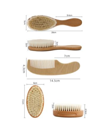 KALLORY Goat Healthcare Soft Hair Wood Bristles Comb - Children's Body Care Kit for Exfoliating and Massage - Buy Online on SooperMarket.com
