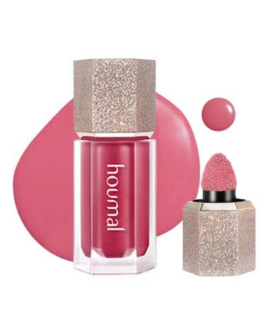 Yeweian Soft Cream Blush Makeup  Liquid Blush for Cheeks  Blendable & Buildable Creamy Dewy Blush Liquid  Lightweight  Silky Smooth Long Lasting Skin Tint Blush Stick with Cushion Applicator(Tomato Red)