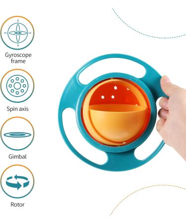 360 Degrees Gyro Bowl - Unspillable Toddler Snack Bowl, Dark Green - Buy Online on SooperMarket.com
