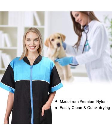Noverlife Pet Grooming Jacket | Medium Size Lightweight Smock for Dog Cat Grooming | Hair Repellent Shirt Style Workwear - Buy Online on SooperMarket.com