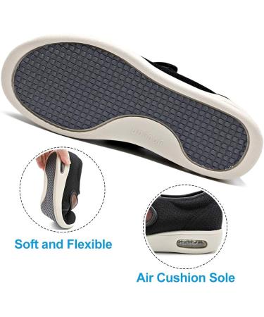 MEJORMEN Men's Edema Diabetic Shoes | Adjustable Wide Width Outdoor Walking Sneakers | Orthopedic Lightweight Comfy Casual Slippers | Black - Buy Online on SooperMarket.com