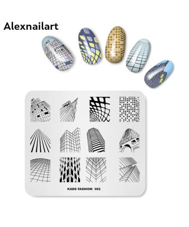 Nail Stamp Plate Set - 5pcs Picture Design Templates for Nail Art | Rock City Architecture Leopard & Hair Braiding Patterns - DIY Manicure Tools GT0011 - Buy Online on SooperMarket.com
