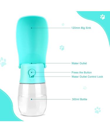 JOPHEK 300ml Portable Pet Drinking Bottle - Leak-Proof 180 Foldable Water Bottle with Activated Carbon Filter for Dogs & Cats - Ideal for Walking Traveling & Camping - Blue - Buy Online on SooperMarket.com