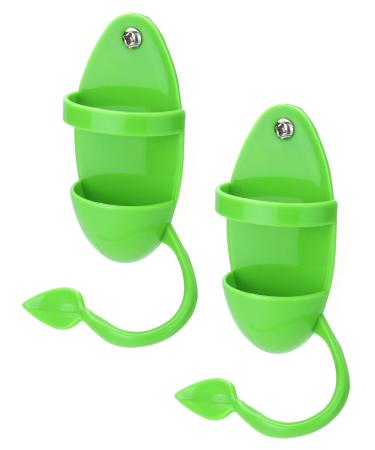 QWORK 2Pcs Parrot Cuttlebone Holder with Perch Stand Bird Feeder Station for Bird Food Supplies Vegetable Fruit Container
