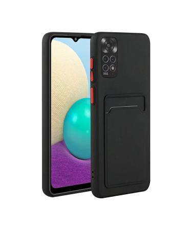 Tivenfezk Nadoli Silicone Case for Xiaomi Redmi Note 11 Ultra thin shockproof scratch -resistant wallet soft TPU protective cover mobile phone case with credit card holder xiaomi redmi note 11 black