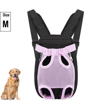 Pet Carrier Backpack Adjustable Dog Front Carriers Dog Slings for Safety Travel Easy Fit for Hiking Camping Travelling for Small Medium Large Dogs Puppies M Pink - Buy Online on SooperMarket.com
