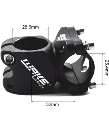 Wake 25.4 Stem 32mm 60mm Bike Stem | Short Handlebar Stem for Road Bike MTB BMX | Aluminum Alloy Black - Buy Online on SooperMarket.com