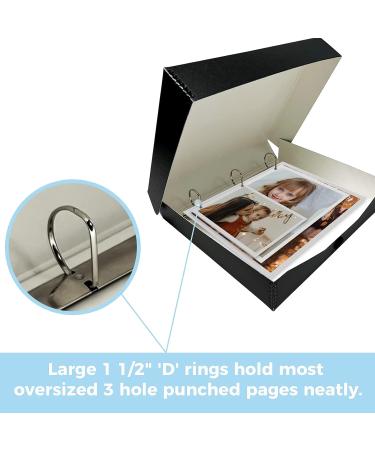 Lineco LIN-733-BB3D Archival Oversized 3-Ring Album Box with Clamshell Lid - Black (1 Pack) - Buy Online on SooperMarket.com