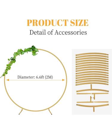 Fogein 6.6ft Round Backdrop Stand - Metal Circle Arch Stand for Wedding & Party Decor (Gold) - Buy Online on SooperMarket.com
