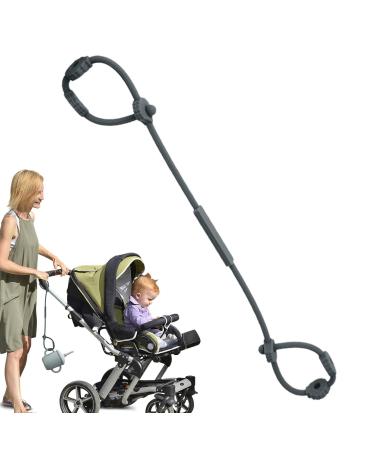 Veeteah toy holder for strollers pacifier band |Multifunctional stroller toy belt high chair-food catcher toy clip adjustable pacifier and bite ring holder to the dark gray