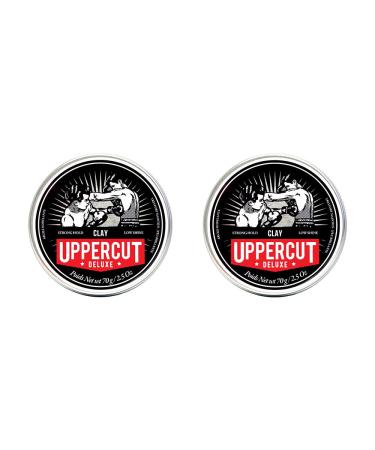 Uppercut Deluxe Clay for Men Matt Finish Matt sound with little shine for a natural look hair tone on wax and water -based for men 2 x 70g 70 g (2 pack)