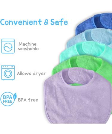Vicloon Baby Bandana Dribble Bibs Set - 8pcs Unisex Infant Teething Bibs in Blue/Green/Grey/White - Soft, Absorbent, Adjustable with Velcro - Buy Online on SooperMarket.com
