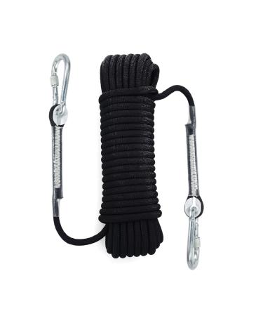 Climbing rope outdoor-rope safety rope 10m static rope high-strength braid Nylon in the free rescue rope with 2 carabiners fire rescue parachute rope for work abseiling sports