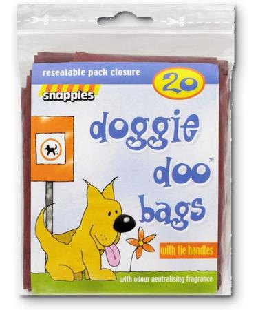 Snappies Tidy-Up Doggie Doo Bags with Tie Handles 20 per pack (PACK OF 6) - Buy Online on SooperMarket.com