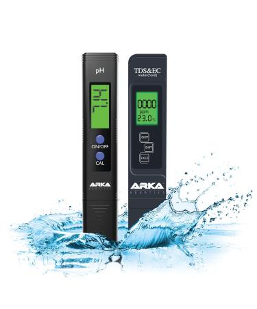 Arka Myaqua Set: PH measuring device & TDS/EC measuring device-perfectly calibrated for aquariums pools ponds & drinking water.Ideal for precise water quality measurements.