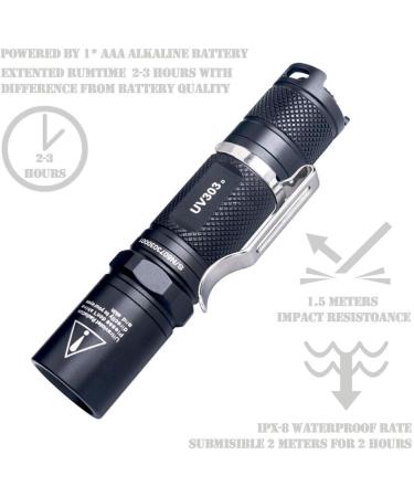 LIGHTFE Blacklight 395nm UV Flashlight UV303A with High Power Output Pure Beam UV Light Torch for Glue Curing Rock and Mineral Fluorescent Glowing Pet Urine Detector Light AC Leak Detector - Buy Online on SooperMarket.com