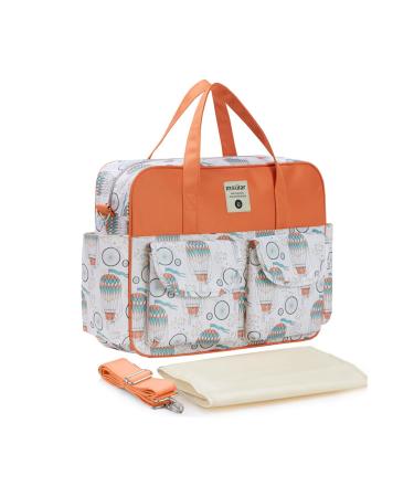 SONARIN Stylish Large Capacity Baby Nappy Changing Tote Bag Waterproof Baby Changing Bag Satchel Messenger Bag Portable Travel Diaper Bag with Shoulder Strap & Changing Mat Balloon