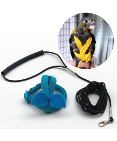 DKDDSSS 2 PCS Bird Harness Pet Parrot Leash Training Supplies Parrot Harness Leash Outdoor Adjustable for Cockatiel Mynah Monk Parakeet Macaw (Blue and Yellow) - Buy Online on SooperMarket.com