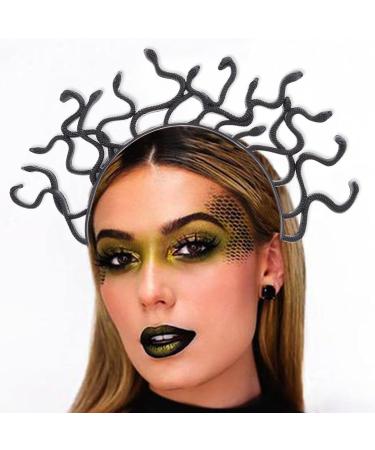 Zoestar Medusa Snake Headband Black Greek Goddess Headpiece Halloween Dress up Headdress Carnival Party Costume Hair Accessories for Women and Girls