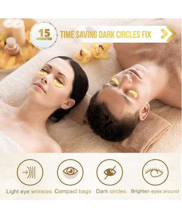 30 Pairs Gold Under Eye Patches with Collagen Treatment for Dark Circles and Wrinkles - Anti-Aging Eye Gel Pads for Women and Men - Buy Online on SooperMarket.com