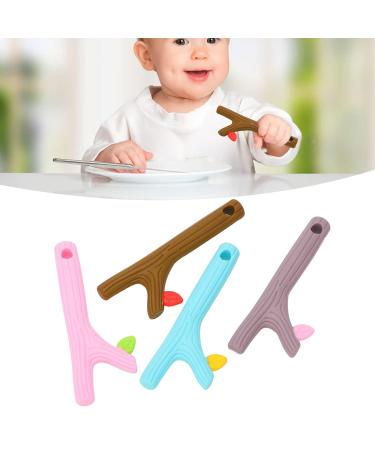 Silicone Baby Bite Ring Toys - Food-Grade Chewy Teething Straws for Toddlers | 4 Flexible Pieces for Massage & Comfort - Buy Online on SooperMarket.com