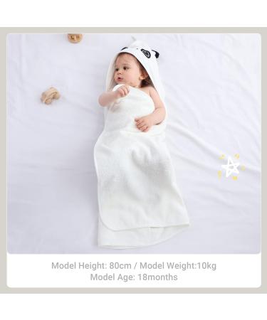 Bamboo Hooded Baby Bath Towel Toddler Wearable Blanket | Large Size Animal Bathrobe (Panda) - 75x100cm - Buy Online on SooperMarket.com
