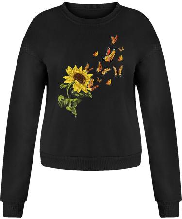 IFOTIME Women's Butterfly Print Sweatshirt - Casual Oversize Graphic Pullover - Buy Online on SooperMarket.com