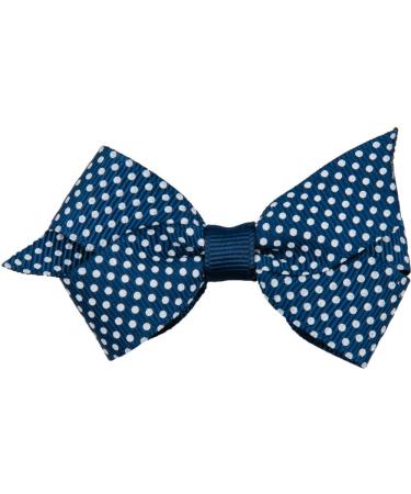 Titania hair clip small with bow large dots blue-white 2 pieces