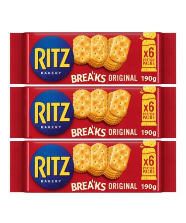 Salted Cracker Bundle Containing Ritz Breaks Crackers Original 190g (3 Pack)