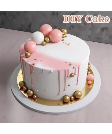 43 Piece Tortendeko Foam Balls Set - Rose Gold White & Gold Cupcake Toppers for Birthdays Weddings & Baby Showers - Buy Online on SooperMarket.com