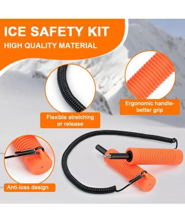 Retractable Ice Awls Kit - Ice Fishing Safety Picks Tool with Flexible Tips - Portable Emergency Gear for Skating and Walking on Ice (2 Pack) - Buy Online on SooperMarket.com