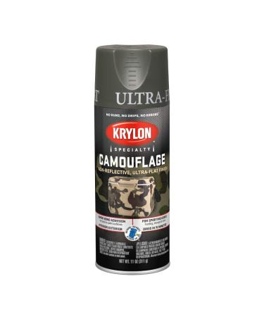Krylon Camouflage Paint  Ultra Flat  Olive  11 oz.