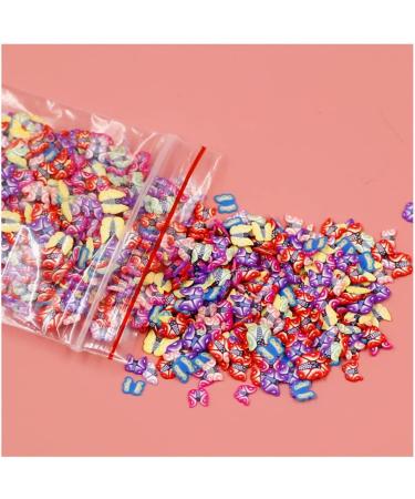 EGURS 1000 Pieces 3D Nail Art Polymer Clay Slices - Colorful Pearl Nail Stickers & Butterfly Decorations for DIY Crafts - Buy Online on SooperMarket.com