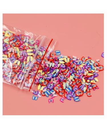 EGURS 1000 pieces 3D nail art polymer clay slices of colorful soft tone pearl nails sticker nail art decoration handicrafts handicrafts butterfly