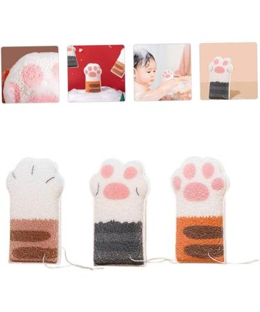 Body Exfoliating Sponge Elastic Bath Sponge Cute Bathing Clean Scrub Brush with 4 Cat Paws - Buy Online on SooperMarket.com