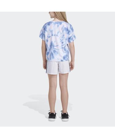 adidas Girls' White and Blue Oversized AOP Tee - Medium | Short Sleeve Shirt - Buy Online on SooperMarket.com