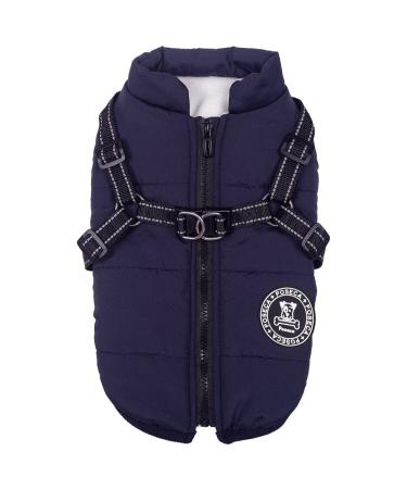 Poseca Dog Clothes for Small Dogs Dog Coat Waterproof Winter Jacket Warm Vest Dog Clothes Dog Coat Warm Winter Dog Jacket with Dog Harness for Small Medium Large Dogs M blue