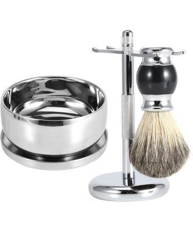 Professional 3-in-1 Shaving Set for Men - Razor Brush & Holder | Perfect Gift for Father's Day & Birthdays - Buy Online on SooperMarket.com