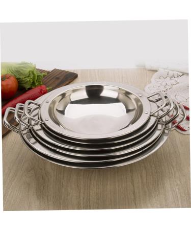 PRETYZOOM Dry Pot Amphora Hot Pot Chaffing Dishes Stainless Steel Cookware Flat Bottom Wok Pan Non Stick Frying Pans Stainless Steel Saute Pan Cookware for Kitchen Home Accessory 28X28X5.5CM Silver - Buy Online on SooperMarket.com