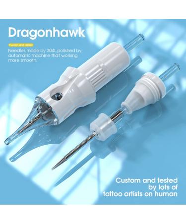 Dragonhawk Tattoo Cartridges Needles Kit - 50Pcs Mixed Sizes - Disposable Standard Needles for Studio Artists - Dragonhawklabs - 1007RM, 1009RM, 1001RL, 1003RL, 1005RL, 10 Curved Magnum, 10 Round Liner - Buy Online on SooperMarket.com