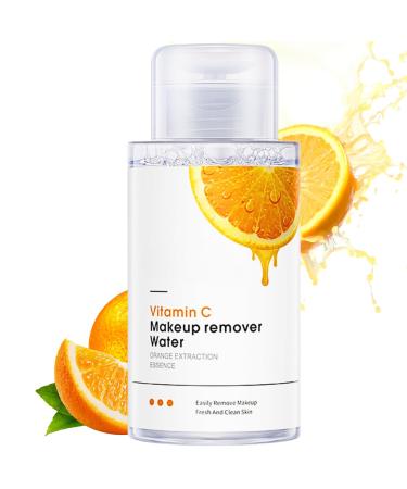 300ml Vitamin C Cleansing Water For Makeup Remover Makeup Remover with VC to Dissolve Oil and Make-Up in an Instant Vitamin C Face Wash Mascara Remover Gentle Skin Cleanser for Face Eyes and Lips