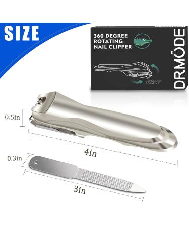 Dr. MODE Easy Grip 360 Rotary Toenail Clippers for Men Seniors - Ultra Sharp Stainless Steel Nail Cutters with Long Handle and Nail File - Buy Online on SooperMarket.com
