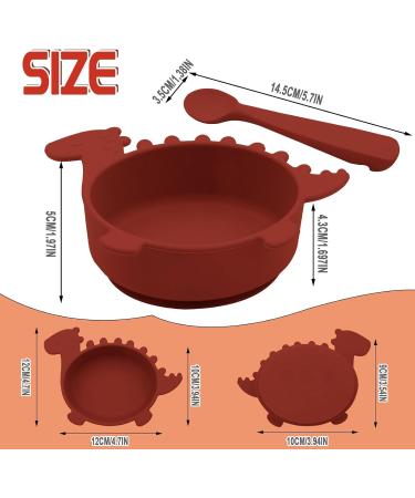 Silicone Baby Bowl with Suction - Food Grade BPA-Free Toddler Weaning Bowl in Red - Buy Online on SooperMarket.com