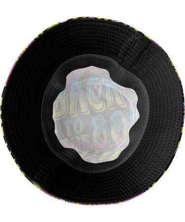 Retro 80s 90s Bucket Hat for Men Women - Funny Sun Fisherman Hat Black-3 One Size - Buy Online on SooperMarket.com